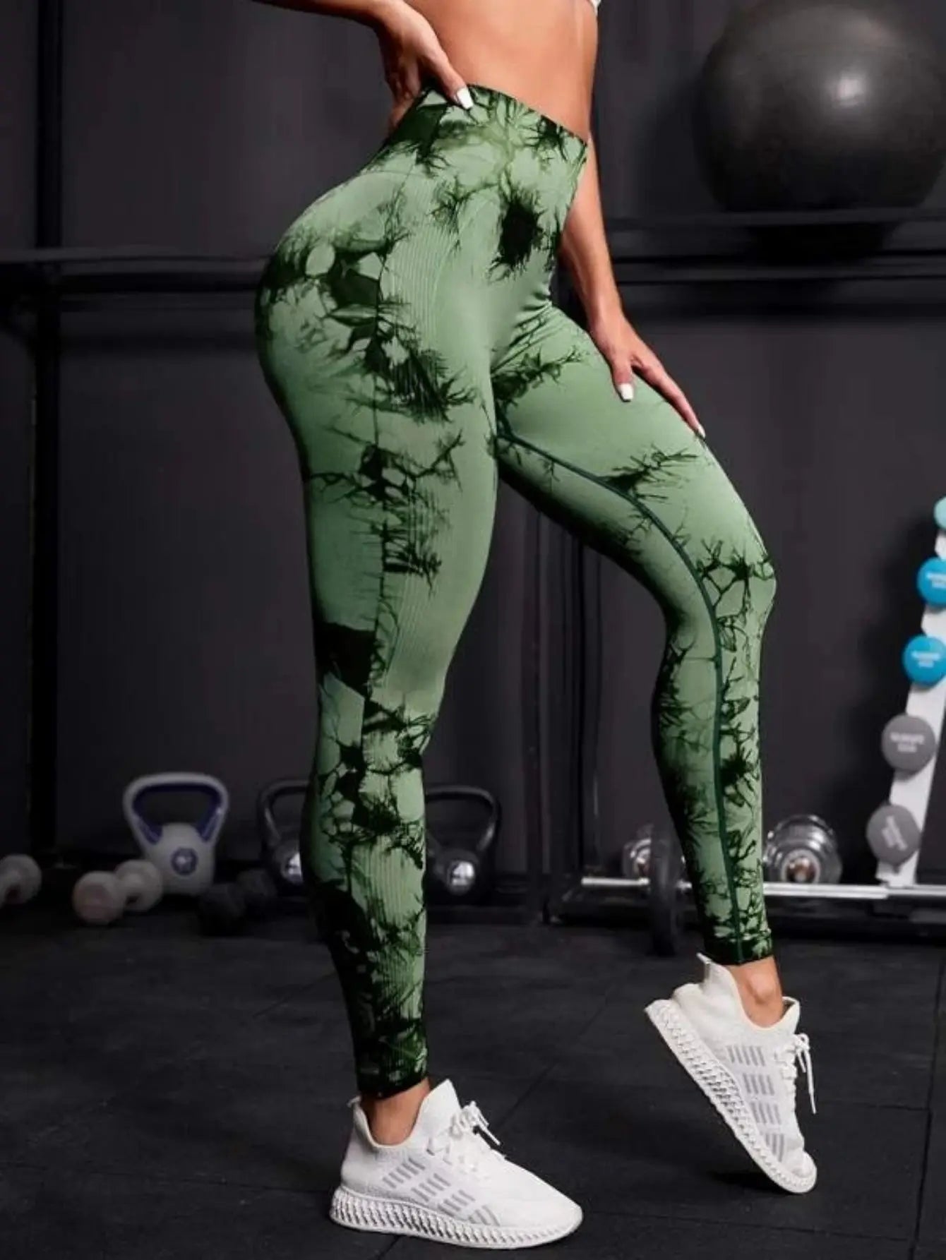 Seamless High Waist Tie Dye Leggings, Fitness Yoga Pants, Hip Lifting Elastic Tights