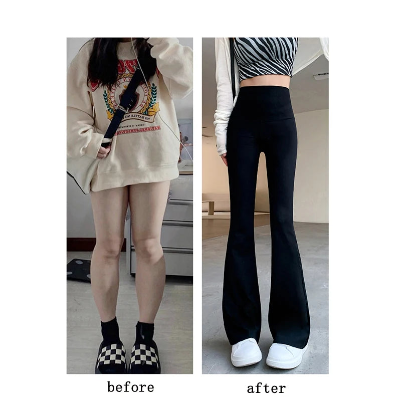 Women’s High Waist Flare Pants, Slim Fit, Butt Lift Elastic Leggings