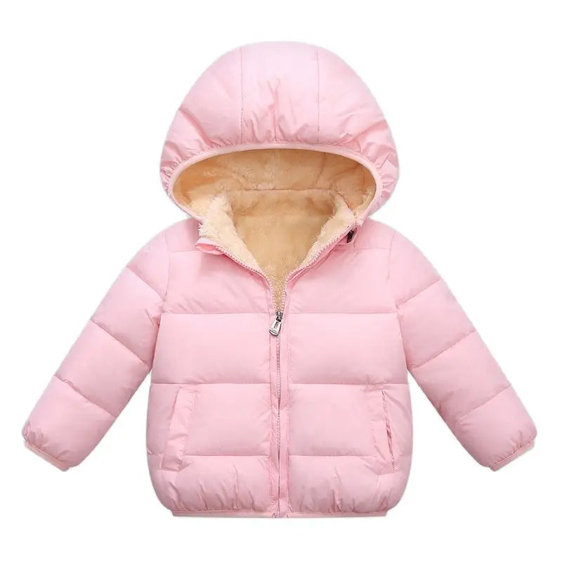 Baby Winter Coats, Thick Jackets for Boys & Girls, Plush Fur Hooded Snowsuit