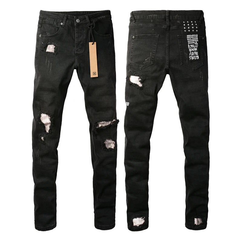 Retro Washed Light Jeans | Slim Fit Ripped Denim for Men & Women