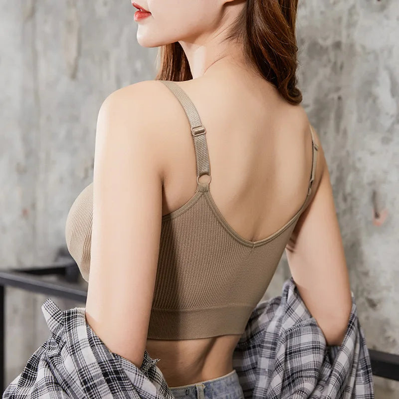 Seamless Full Cup Bralette, Wire-Free Sleep Bra, High-Quality Sports Tube Top