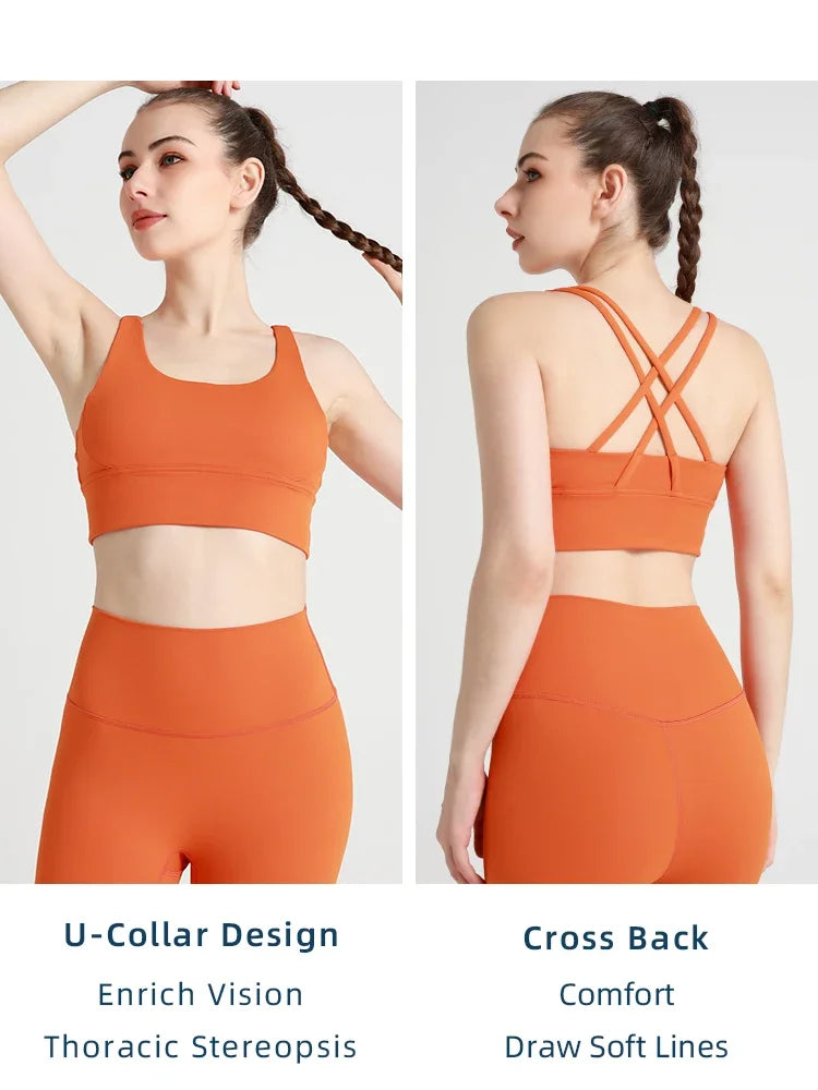 Summer Women’s Sexy Sports Bra, Cross Back Breathable Yoga Bra