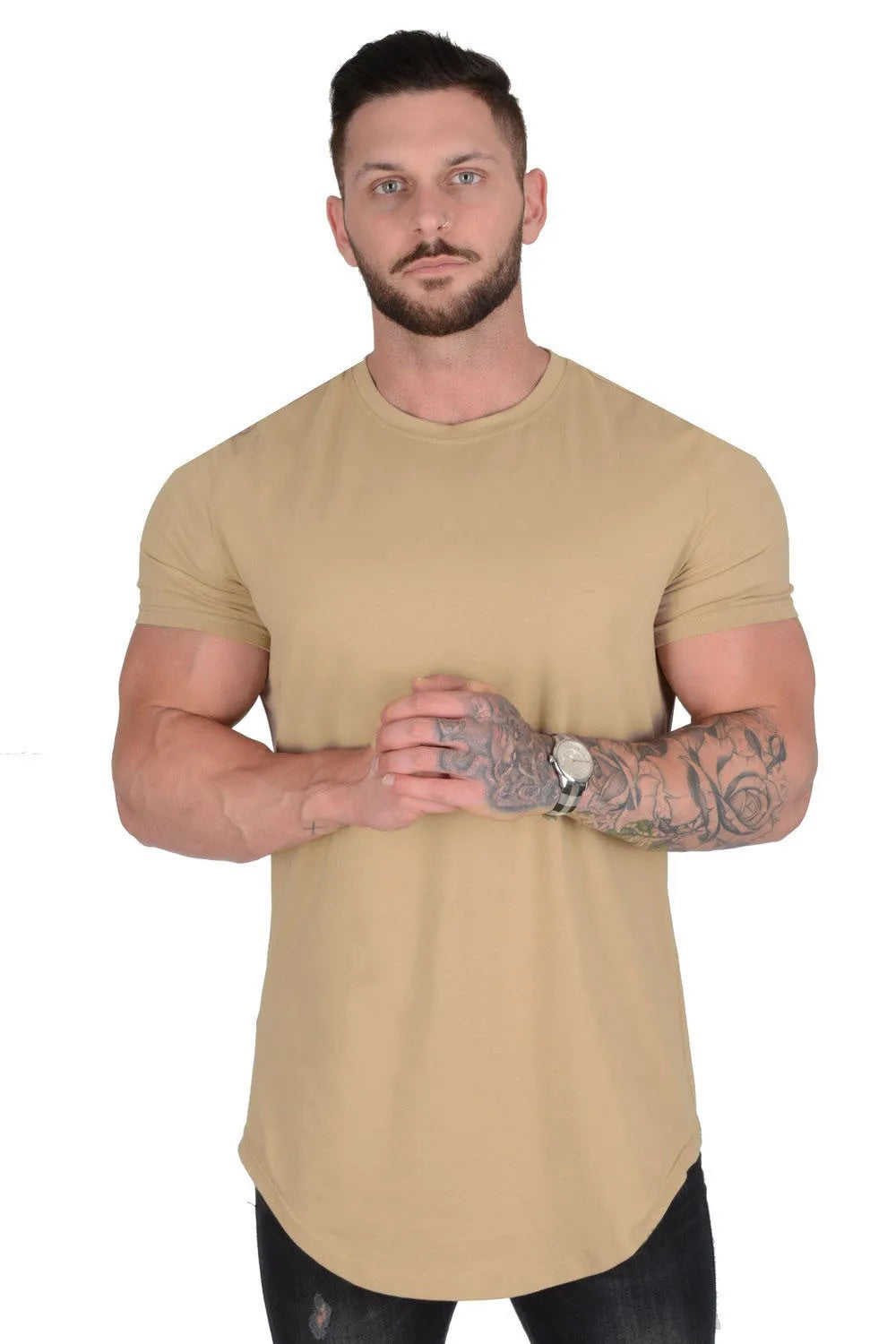 Muscle Fitness T-Shirt Summer Athleisure Gym Workout Tee for Men
