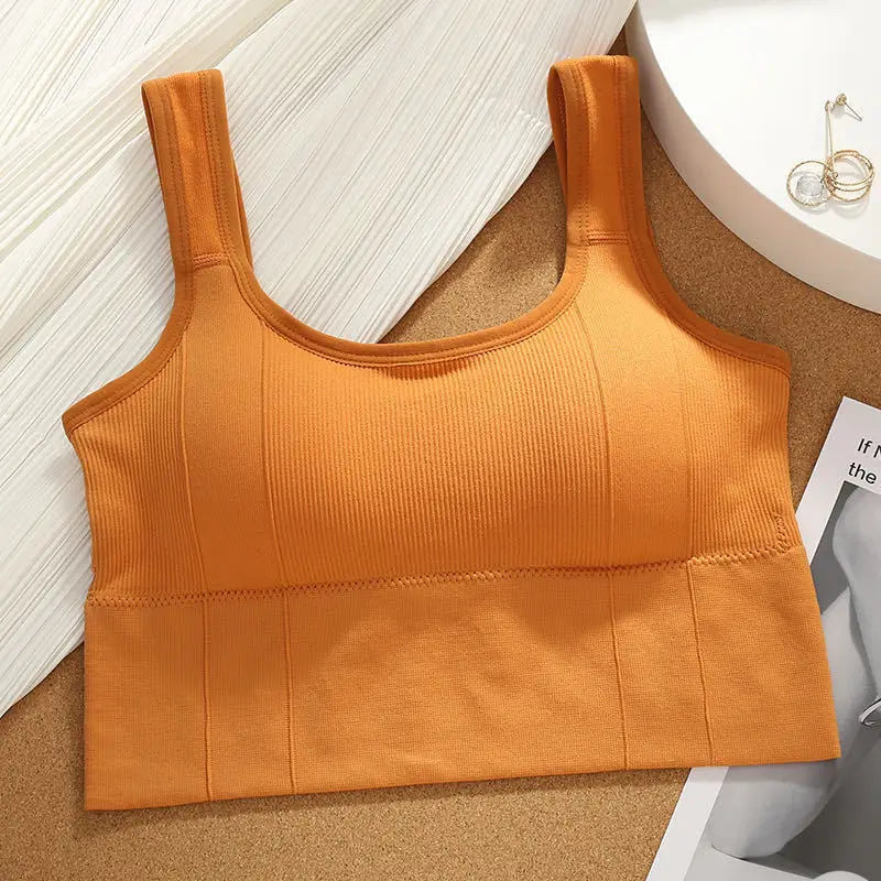 Breathable Anti-Sweat Sports Bra, Seamless Yoga Crop Top, Shockproof Push-Up Gym Workout Top