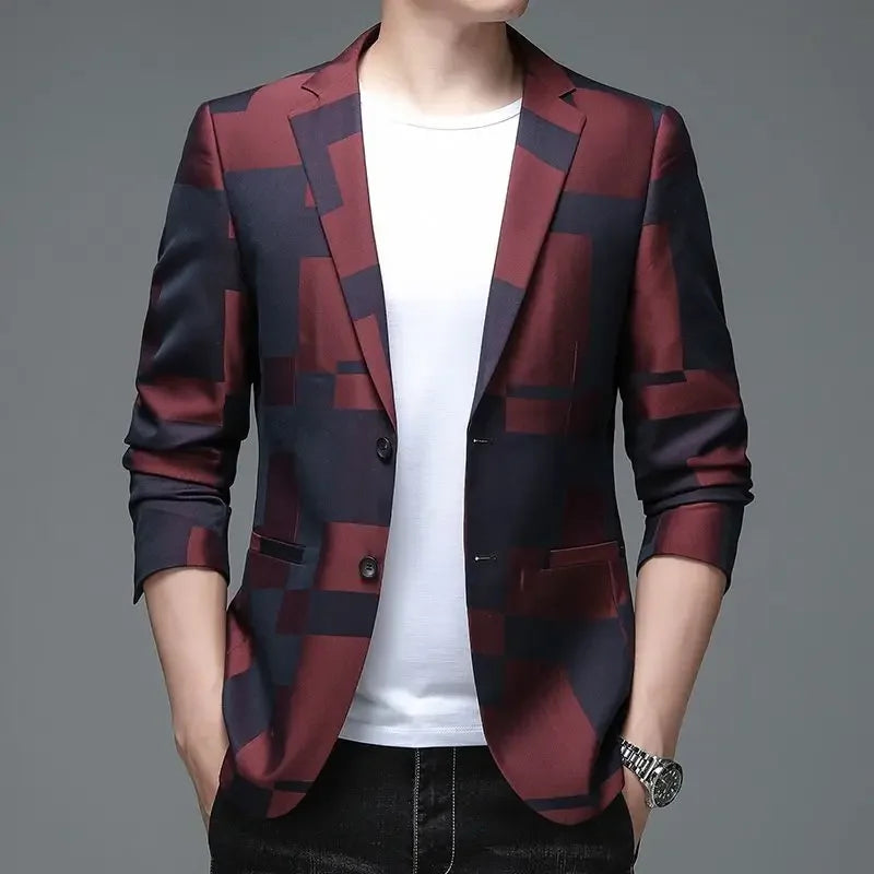 Oversize Single-Breasted Suit Blazer Plus Size Men's Jacket for Summer