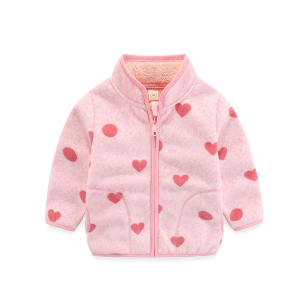 Jumping Meters Girls Fleece Jackets, Winter & Autumn Baby Coats with Flowers