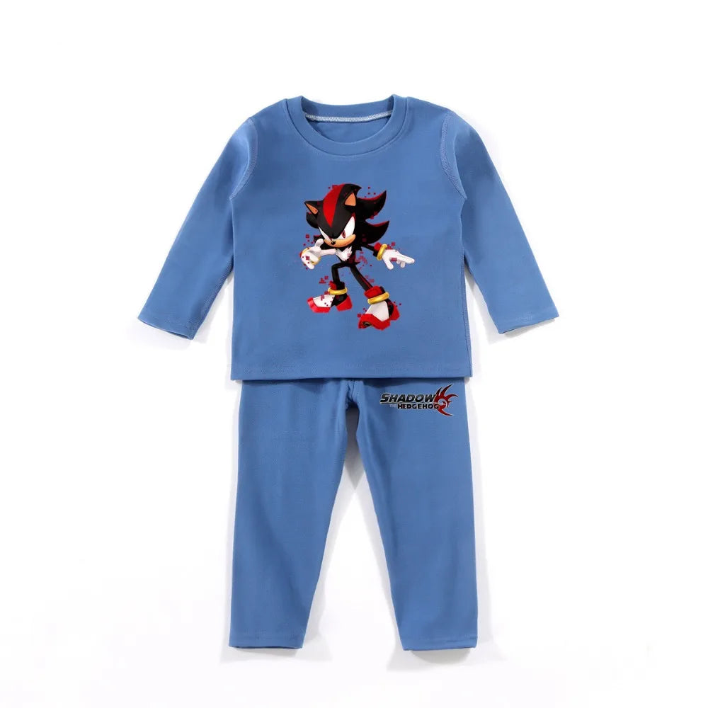 Kids Sonic Pajama Set, Shadow The Hedgehog Winter Sleepwear