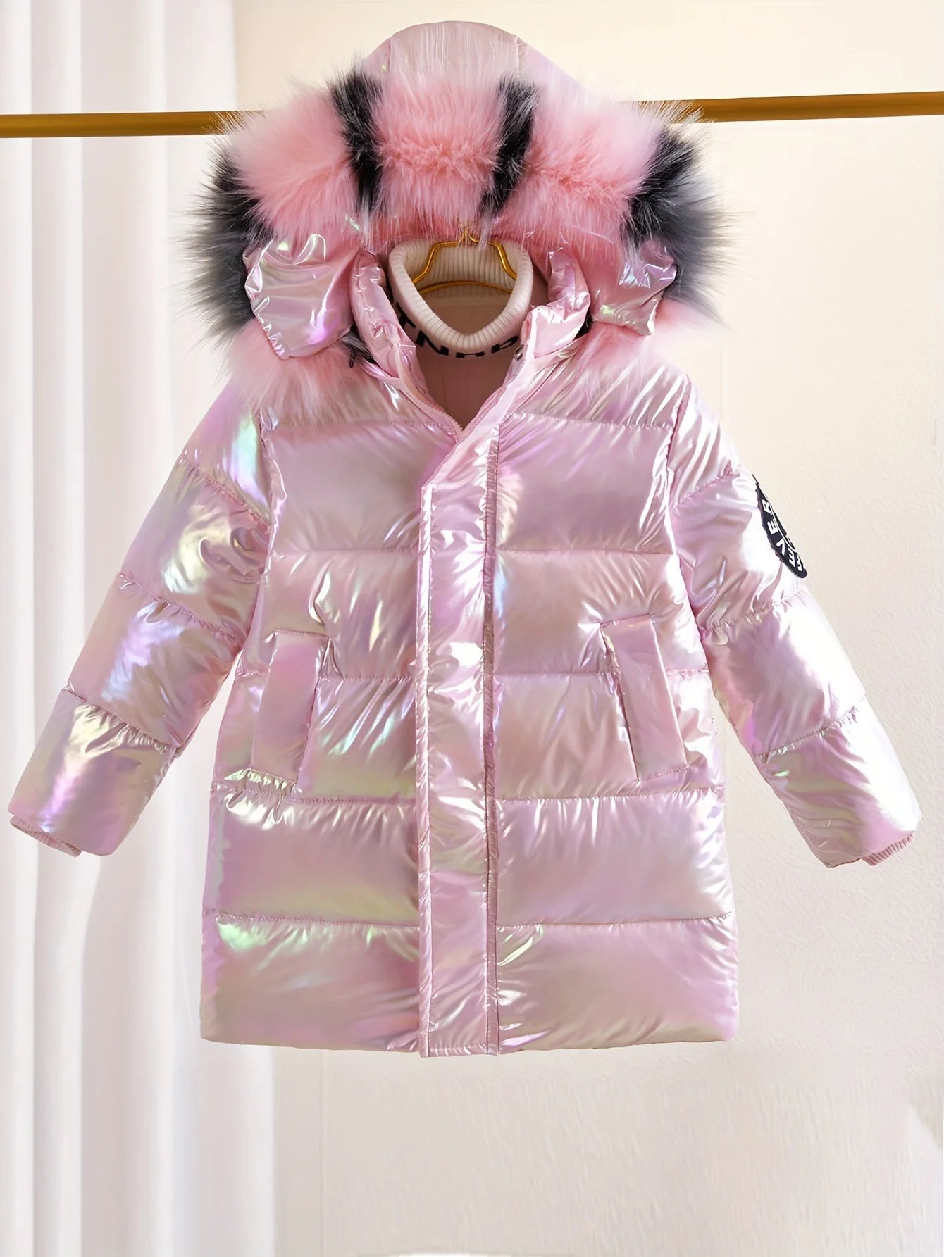 -30℃ Winter Girls Padded Jackets, Waterproof Hooded Coats for Kids (5-14 Years)