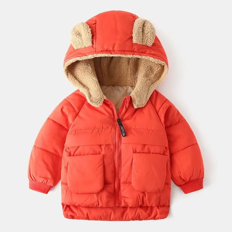 Autumn Winter Kids Parkas, Bear Ears Jacket for Boys and Girls (1-6 Years)