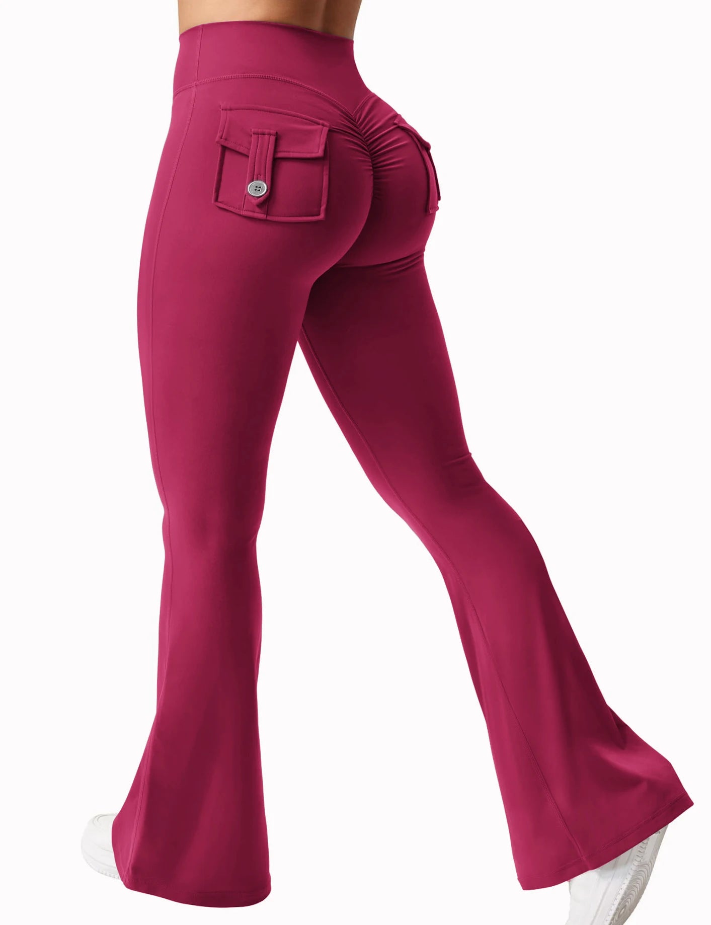 Women’s Wide Leg Yoga Leggings, High Stretch Compression Pants with Pockets
