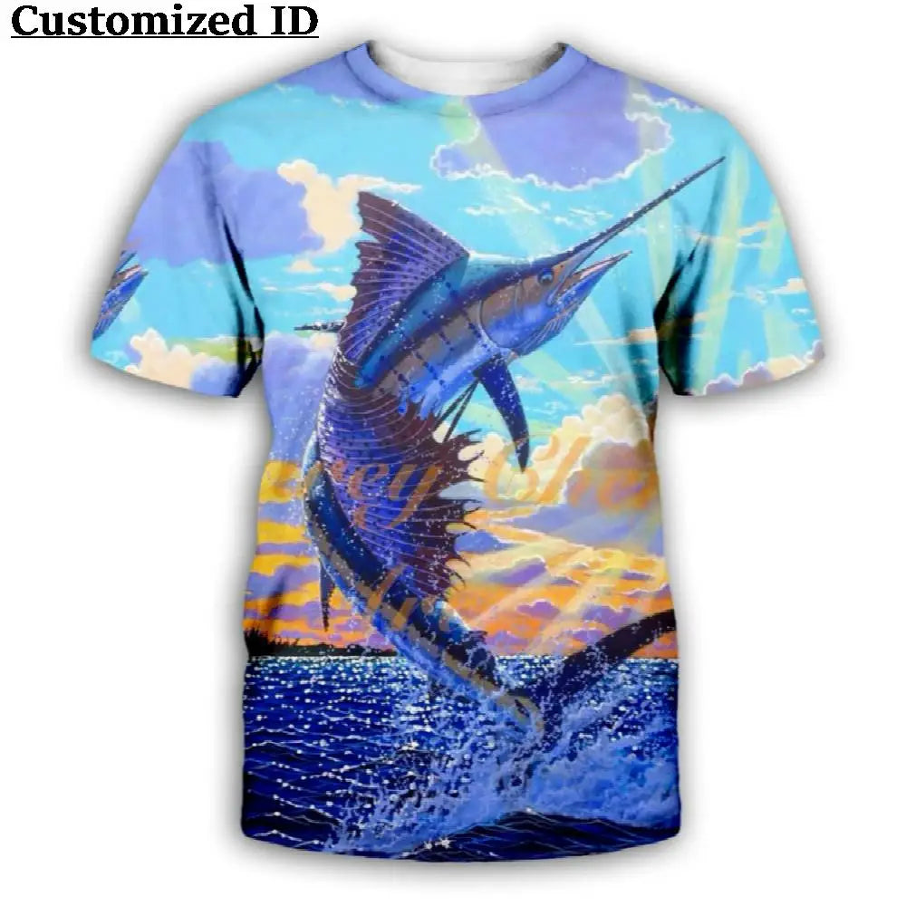 3D Fishing Print T-Shirt | Quick Dry Outdoor Sports Tee