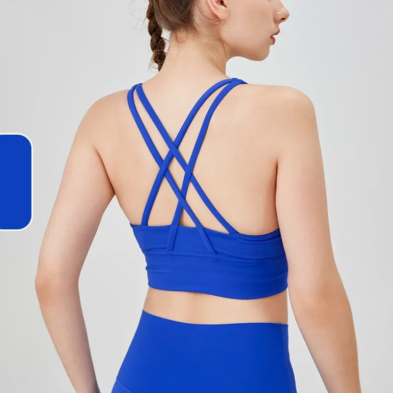 Summer Women’s Sexy Sports Bra, Cross Back Breathable Yoga Bra