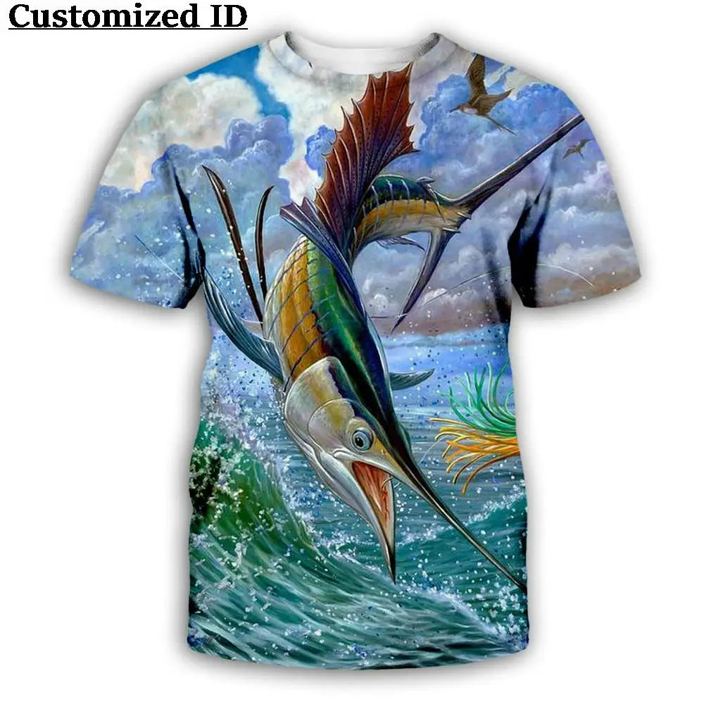 3D Fishing Print T-Shirt | Quick Dry Outdoor Sports Tee