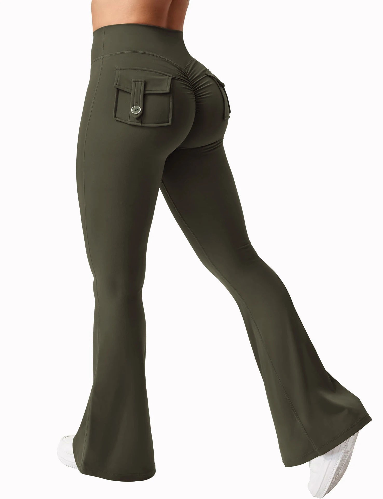 Women’s Wide Leg Yoga Leggings, High Stretch Compression Pants with Pockets
