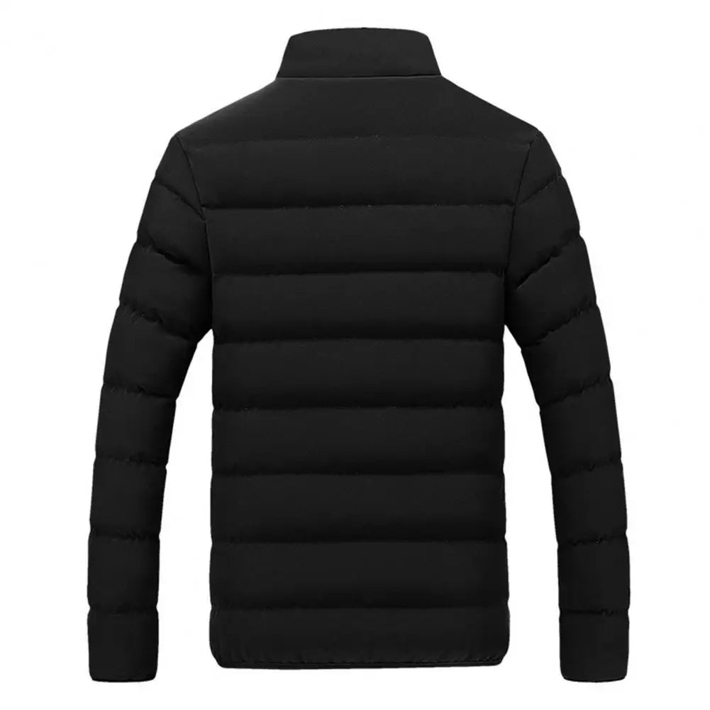 Men’s Padded Cotton Parka, Zipper Pockets, Long Sleeve, Slim Fit Windbreaker