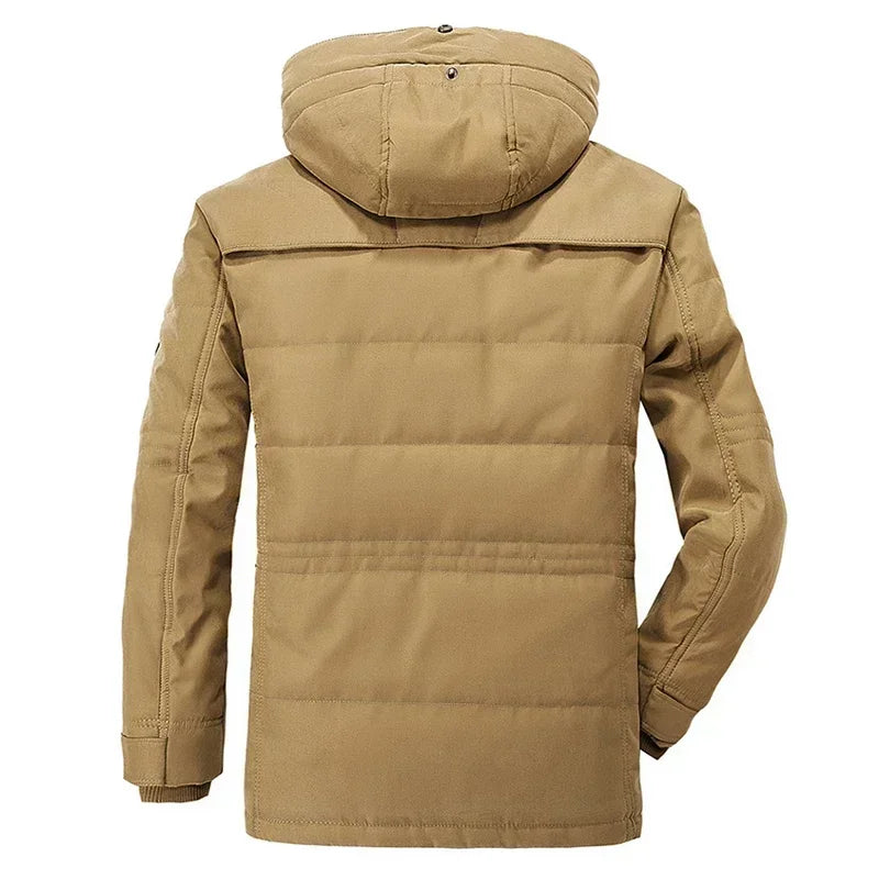 Winter Men’s Cashmere Parka, Thicken Warm Jacket, High Quality