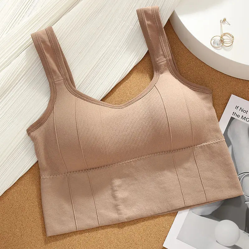 Breathable Anti-Sweat Sports Bra, Seamless Yoga Crop Top, Shockproof Push-Up Gym Workout Top