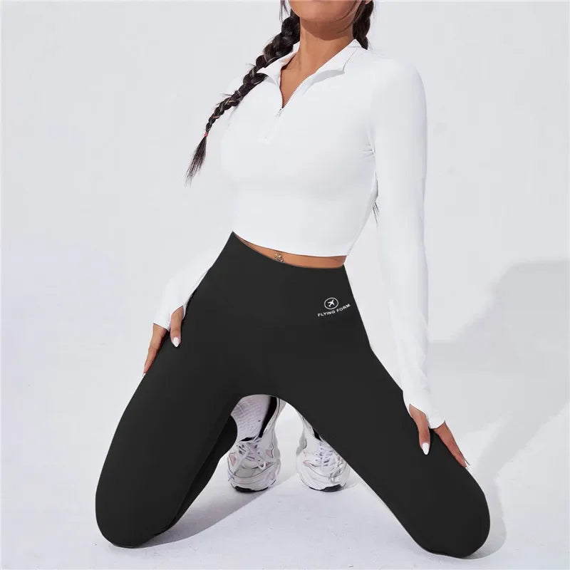 High Waist Yoga Leggings, Thermal Butt Lifting Gym Pants