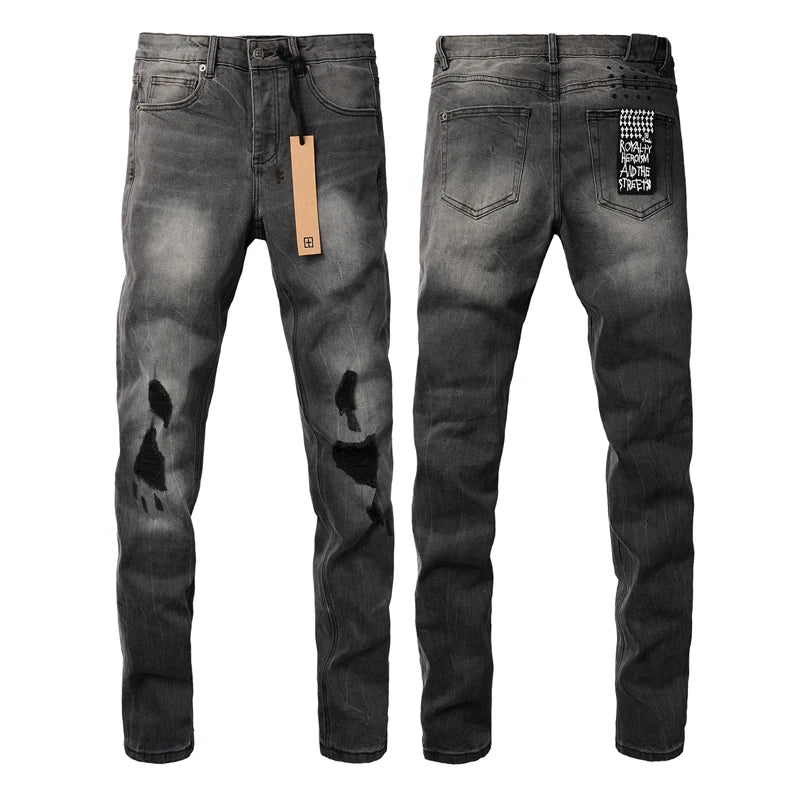 Retro Washed Light Jeans | Slim Fit Ripped Denim for Men & Women