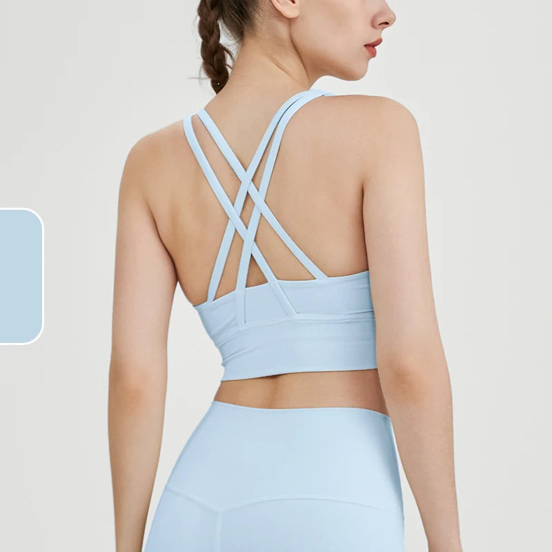 Summer Women’s Sexy Sports Bra, Cross Back Breathable Yoga Bra