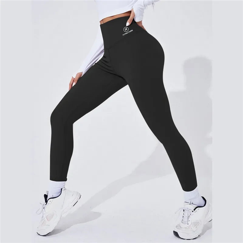 High Waist Yoga Leggings, Thermal Butt Lifting Gym Pants
