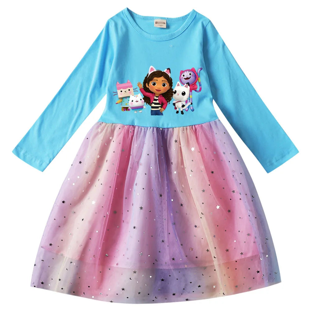 Gabby's Dollhouse Dress, Baby Girls Long Sleeve Sequin Party Dress