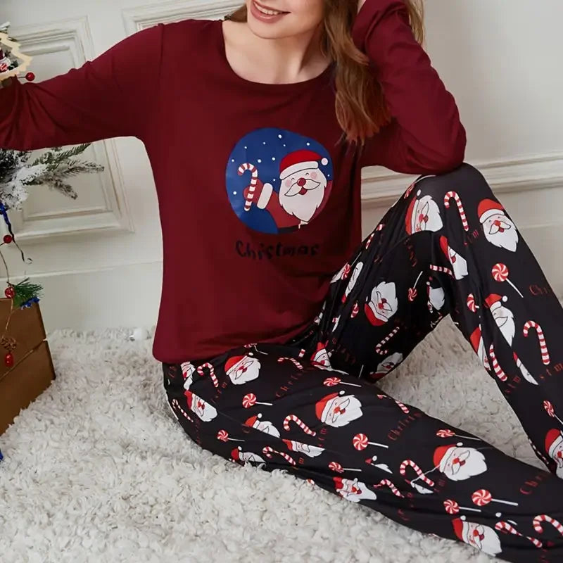Spring Autumn Women’s Pajama Set – Long Sleeves & Pants Milk Silk Sleepwear