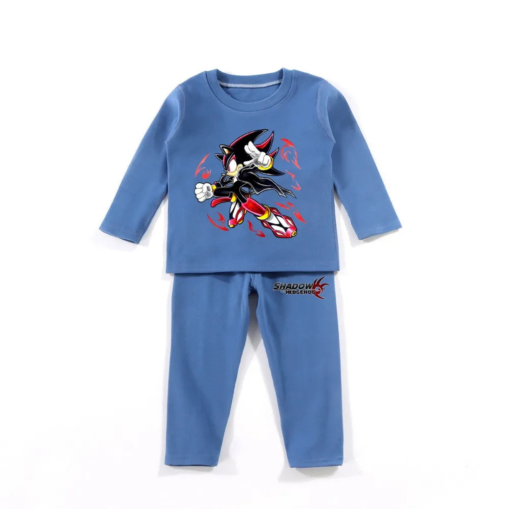 Kids Sonic Pajama Set, Shadow The Hedgehog Winter Sleepwear