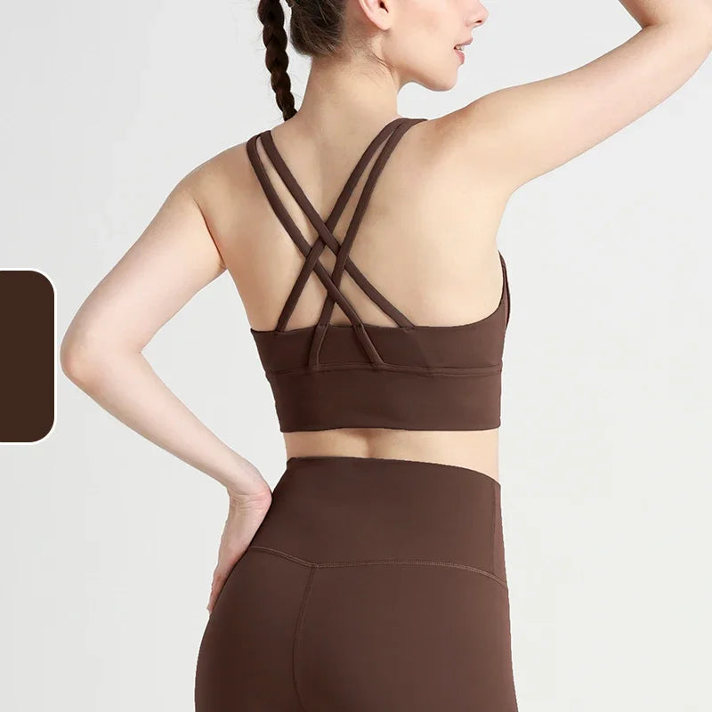 Summer Women’s Sexy Sports Bra, Cross Back Breathable Yoga Bra
