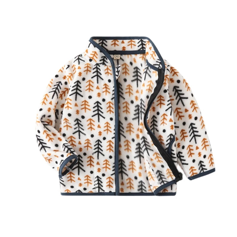 Jumping Meters Dinosaur Zipper Jacket for Kids, Fleece Coat with Pockets