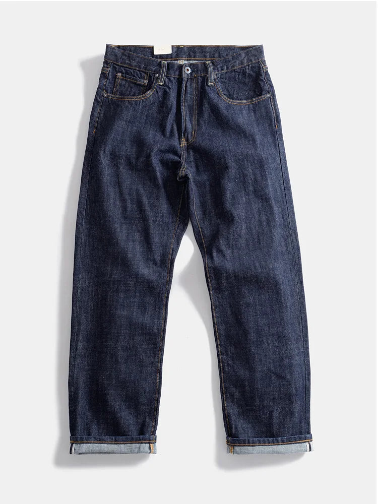 16oz Red Selvedge Denim Jeans Loose Straight Casual Pants