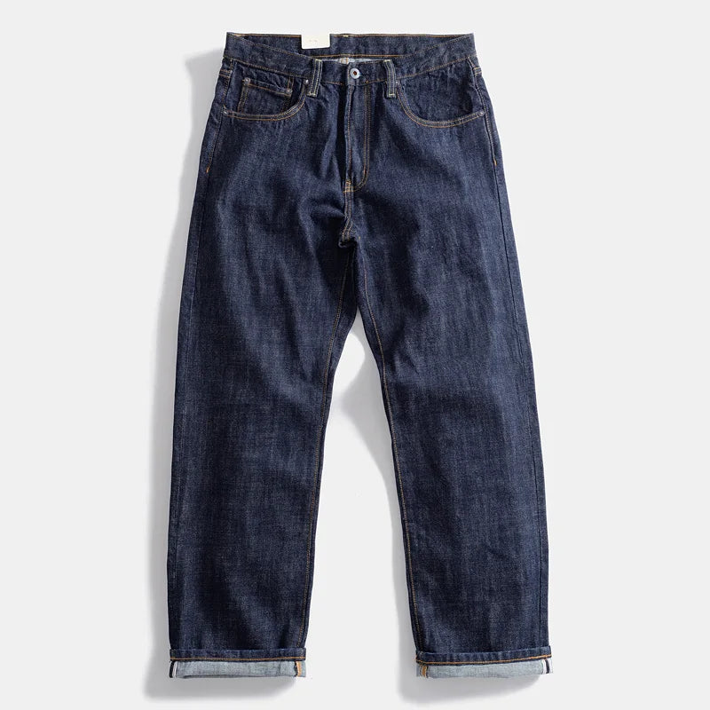 16oz Red Selvedge Denim Jeans Loose Straight Casual Pants