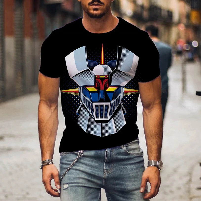 Hot Sale 3D Robot Print T-Shirt | Anime Streetwear Tee