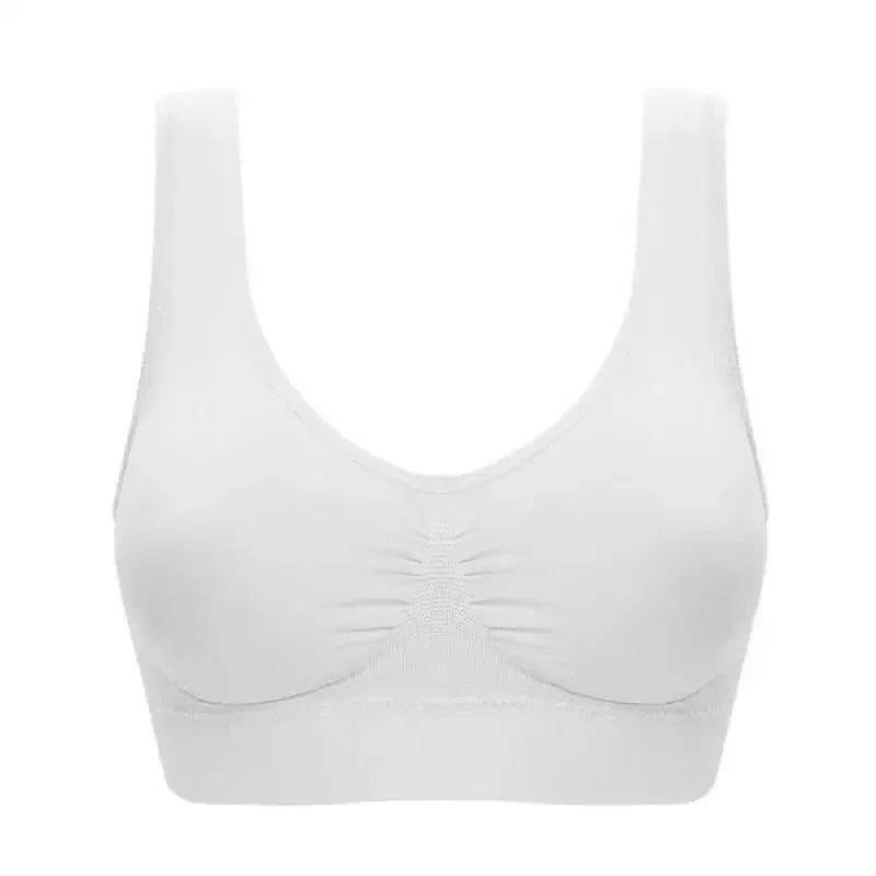Women’s Seamless Crop Top Bra, Vertical Stripe Sports Bra, Breathable Yoga Underwear