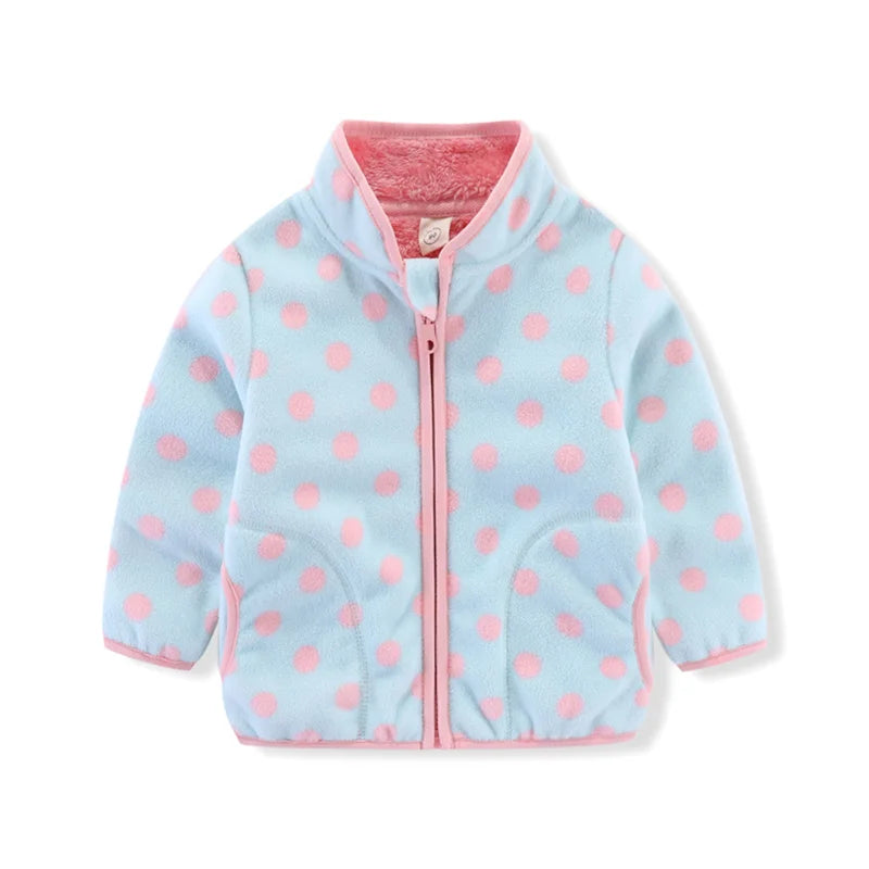 Jumping Meters Girls Fleece Jackets, Winter & Autumn Baby Coats with Flowers