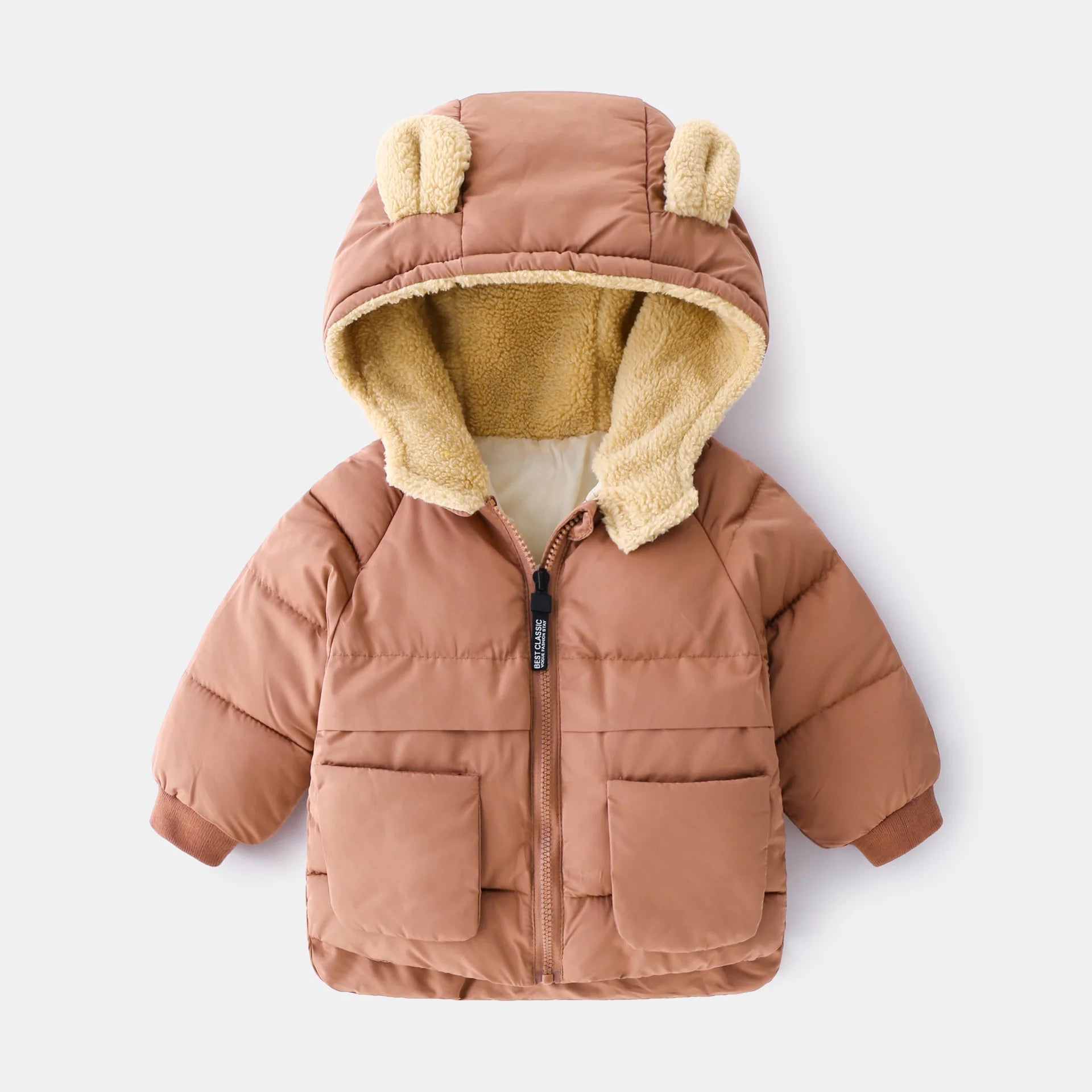Autumn Winter Kids Parkas, Bear Ears Jacket for Boys and Girls (1-6 Years)