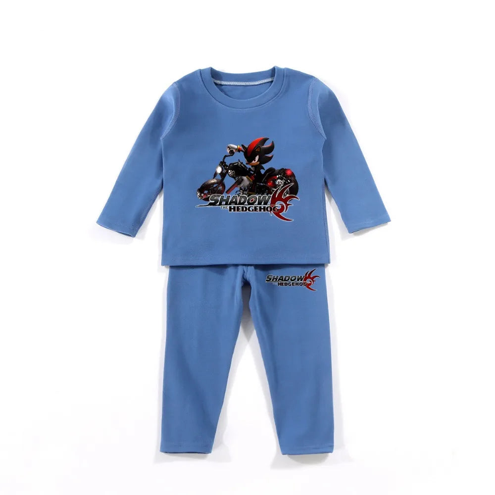 Kids Sonic Pajama Set, Shadow The Hedgehog Winter Sleepwear