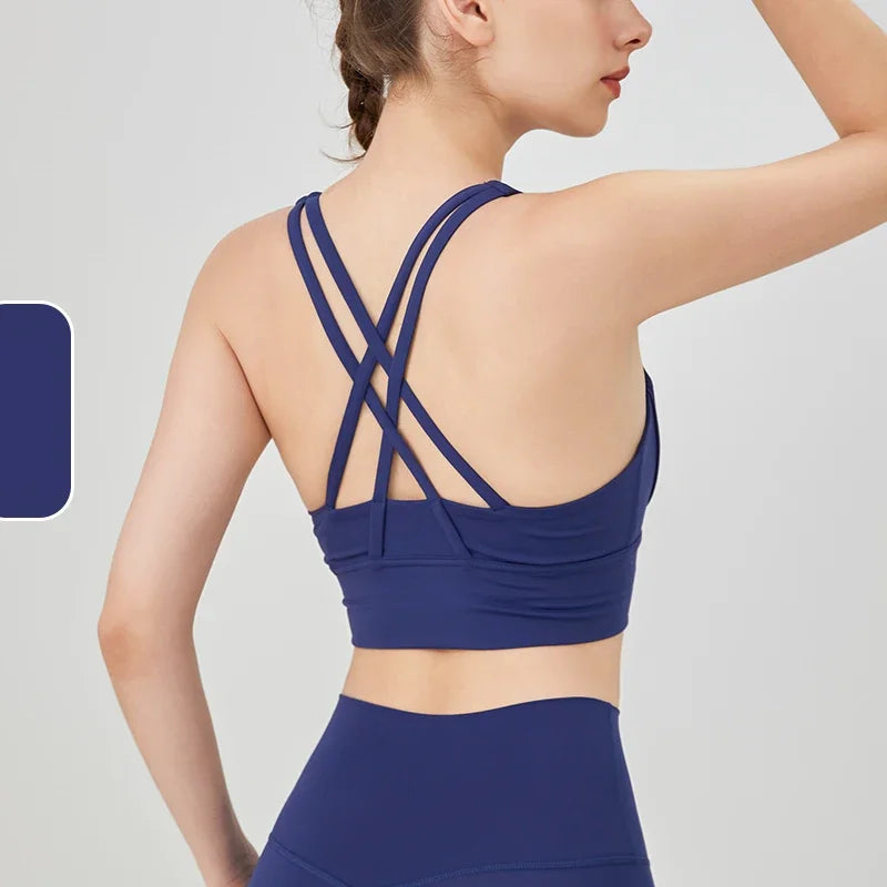 Summer Women’s Sexy Sports Bra, Cross Back Breathable Yoga Bra