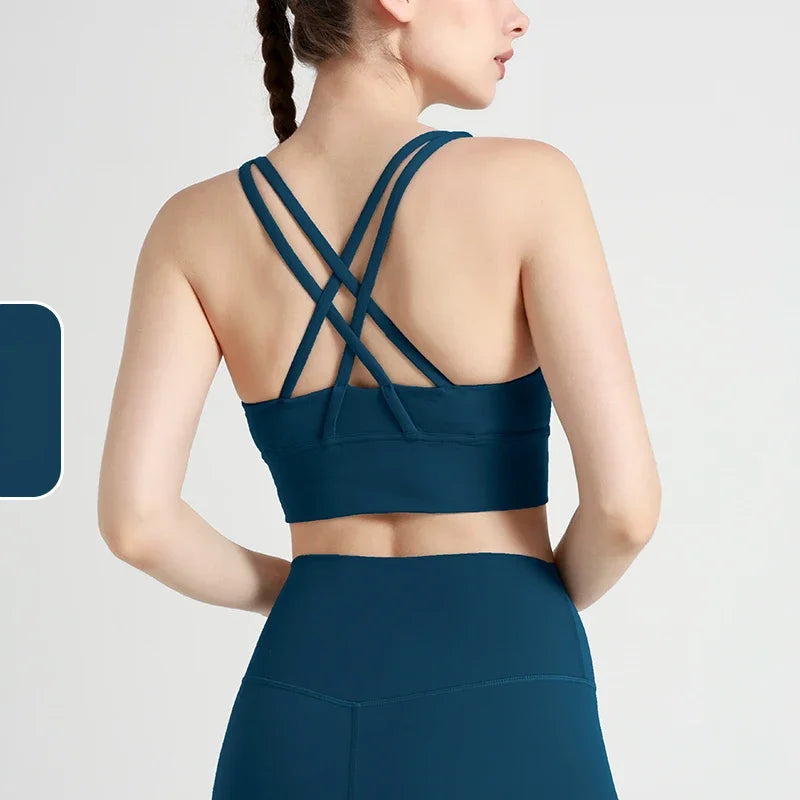 Summer Women’s Sexy Sports Bra, Cross Back Breathable Yoga Bra