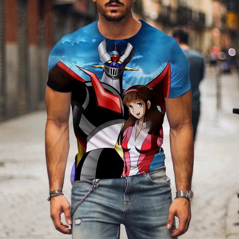 Hot Sale 3D Robot Print T-Shirt | Anime Streetwear Tee
