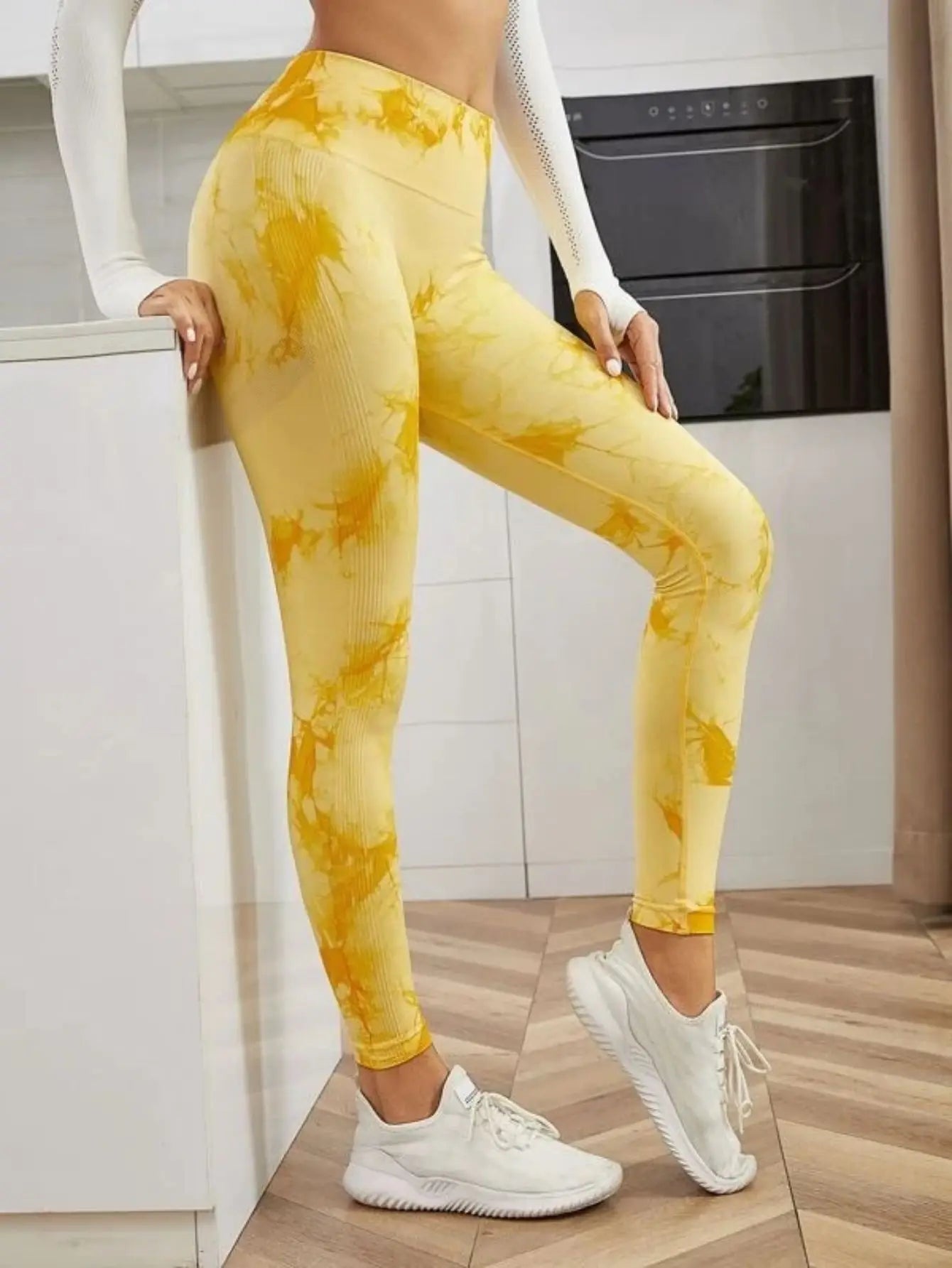 Seamless High Waist Tie Dye Leggings, Fitness Yoga Pants, Hip Lifting Elastic Tights