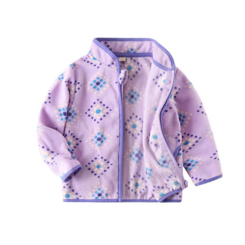 Jumping Meters Dinosaur Zipper Jacket for Kids, Fleece Coat with Pockets