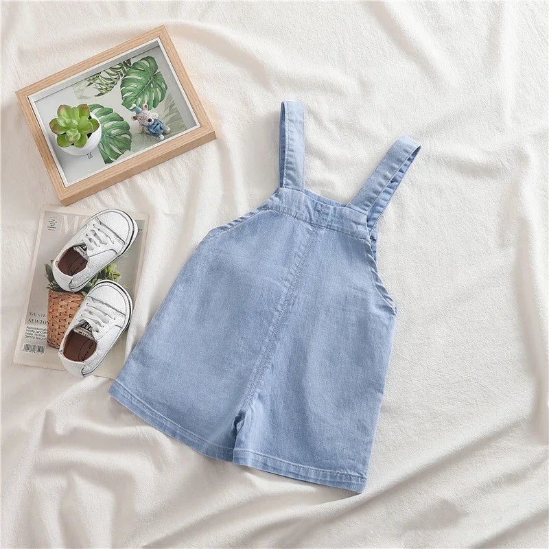 Summer Kids Denim Jumper Pants – Boys & Girls Overalls, Baby Playsuit