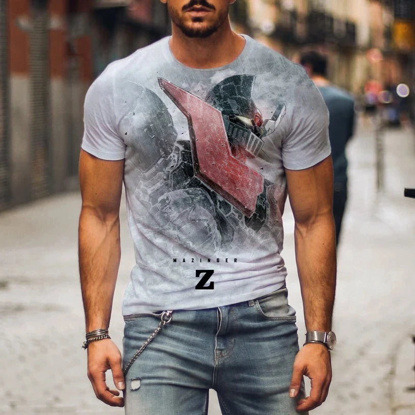 Hot Sale 3D Robot Print T-Shirt | Anime Streetwear Tee
