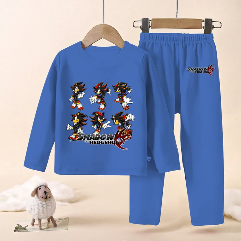Kids Sonic Pajama Set, Shadow The Hedgehog Winter Sleepwear