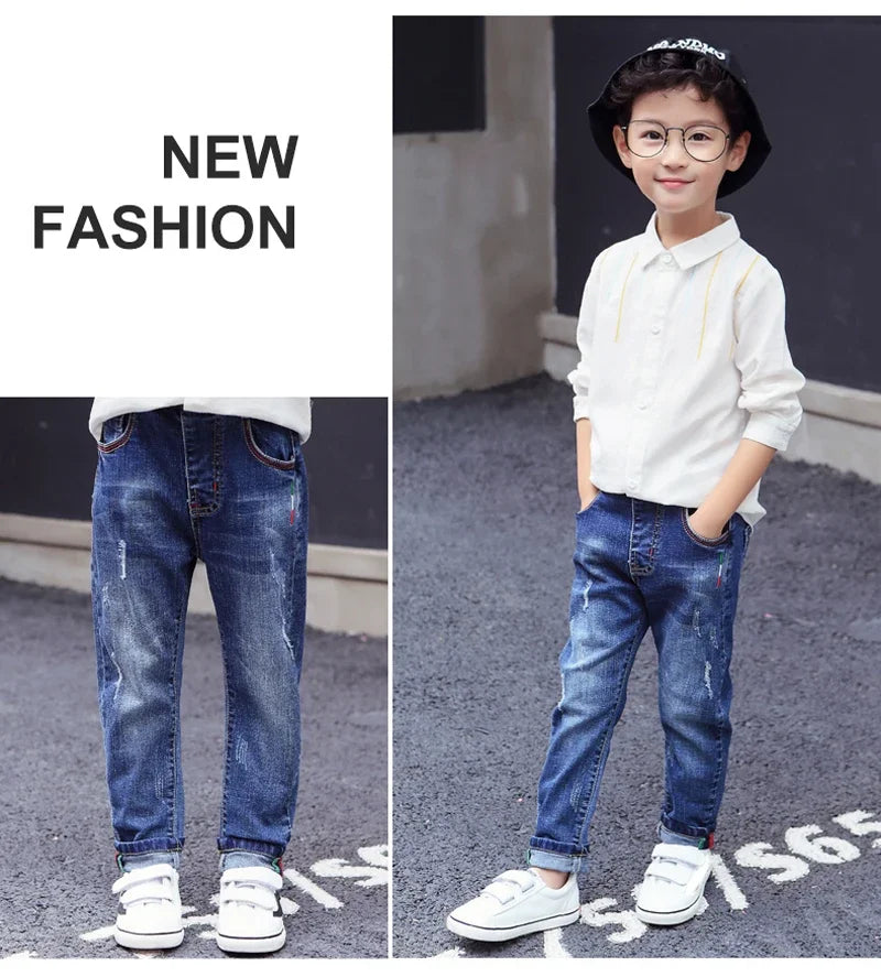 Kids Boys Denim Pants, Casual Jeans for Children (4-11Y)