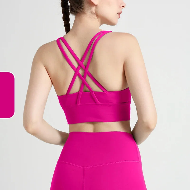 Summer Women’s Sexy Sports Bra, Cross Back Breathable Yoga Bra