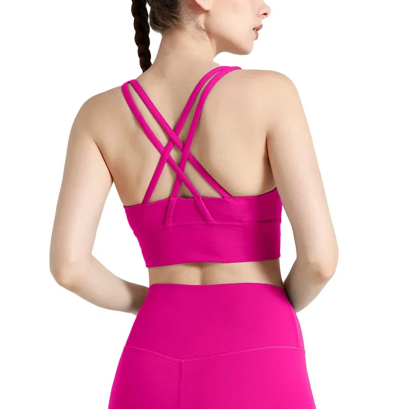 Summer Women’s Sexy Sports Bra, Cross Back Breathable Yoga Bra