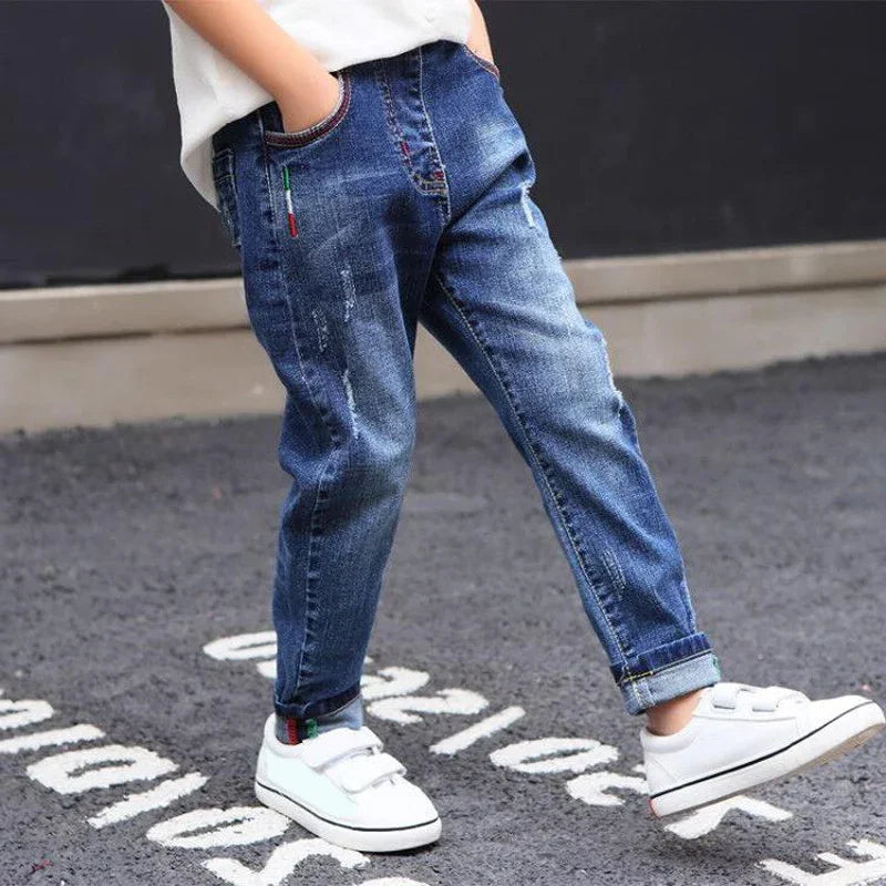 Kids Boys Denim Pants, Casual Jeans for Children (4-11Y)