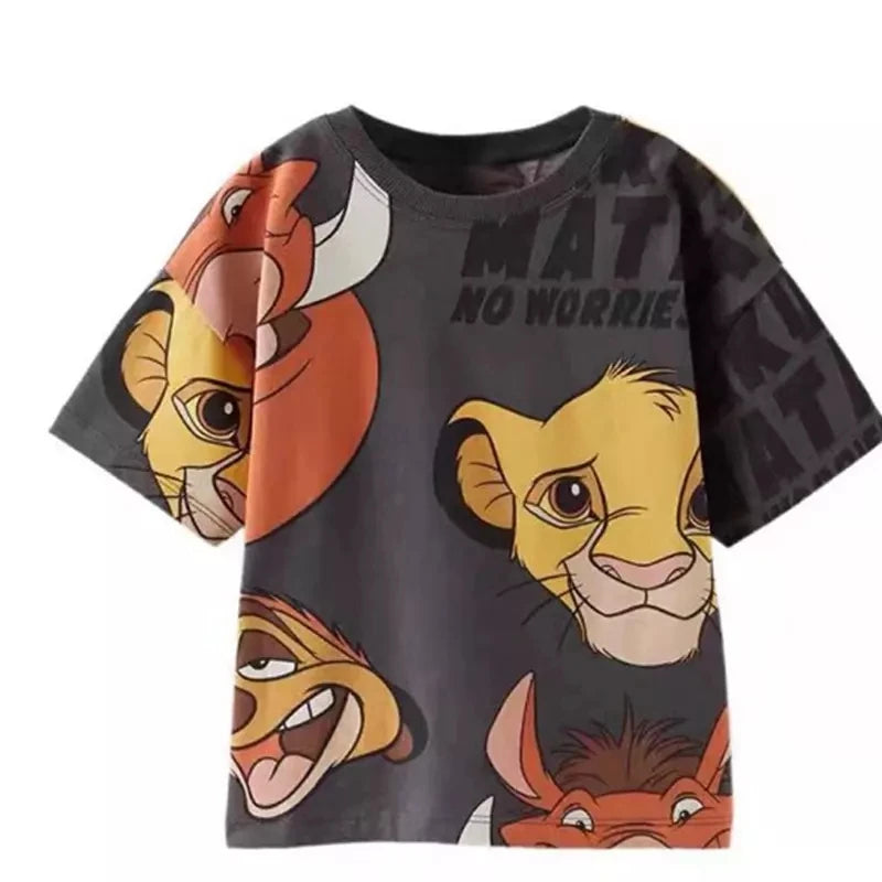 Girls' Minnie Print T-Shirt, Summer Short Sleeve Cartoon Tee, Round Neck Cute Top